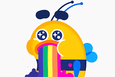 AI+AE教程！详细步骤教你制作吐彩虹的蜜蜂动态图