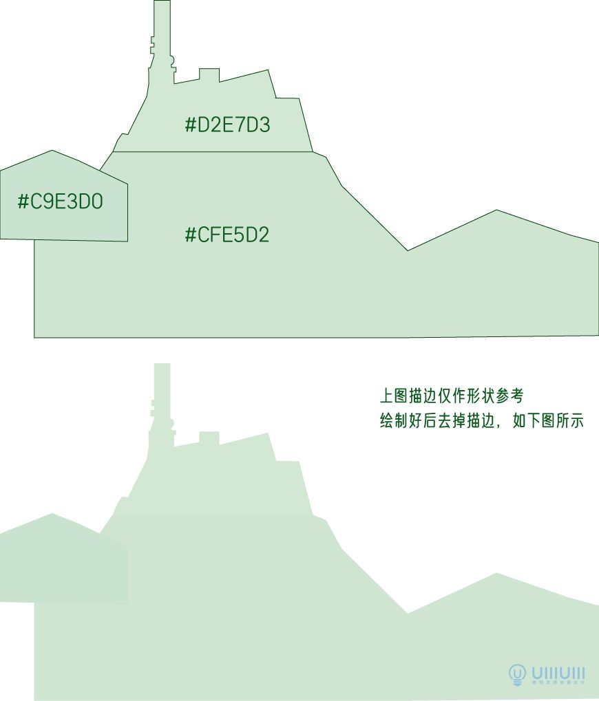 AI教程!教你用几何形状绘制扁平风野外场景插画